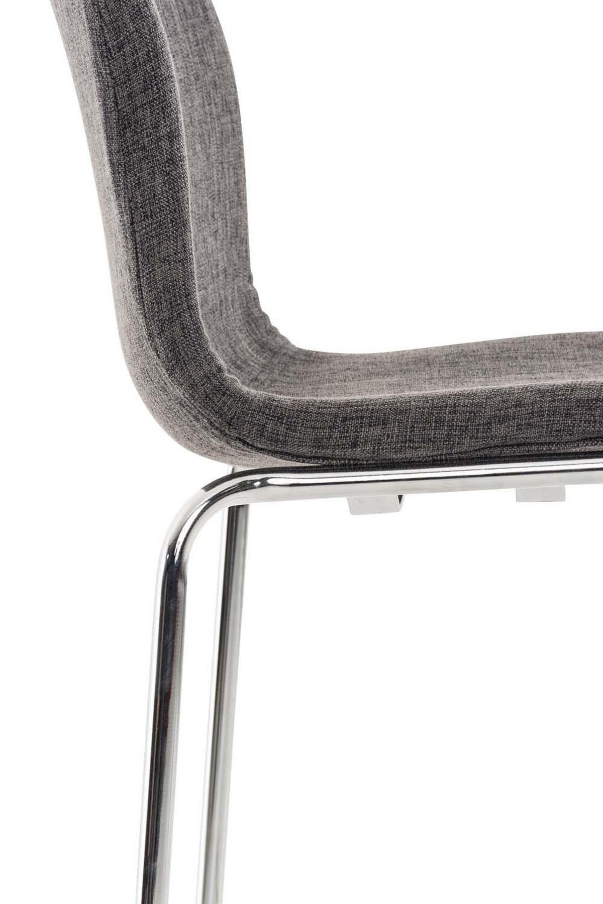 BARHOCKER Stoff Hellgrau - Chromfarben/Hellgrau, Textil/Metall (43/100/48cm) - CLP