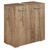 WASCHBECKENUNTERSCHRANK Jupiter 2 Türen Braun Eiche - 60 x 30 x 60 cm - Eichefarben/Braun, Holz (60/60/30cm) - Badplaats