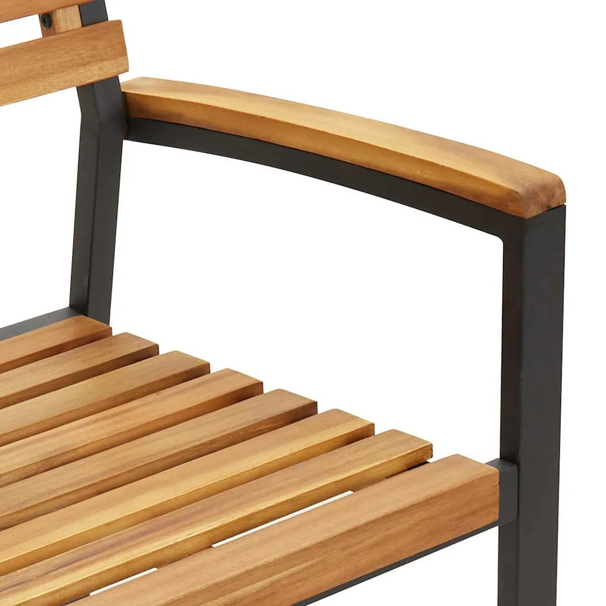 LOUNGEGARNITUR Garten 7-teiliges Schwarz - Schwarz, Holz - Kaket