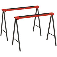 ARBEITSBOCK 2er Set Metall Rot - Rot, Metall (99.5/50/76cm) - DURHAND