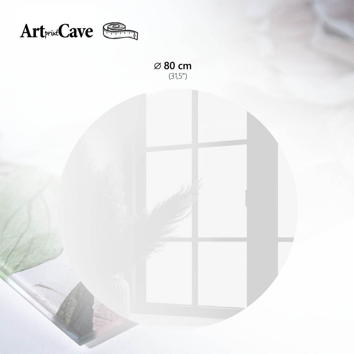 GLASPLATTE fi80 cm – Reinweiß - Orange, Glas (0.4/80/80cm) - ArtPrintCave