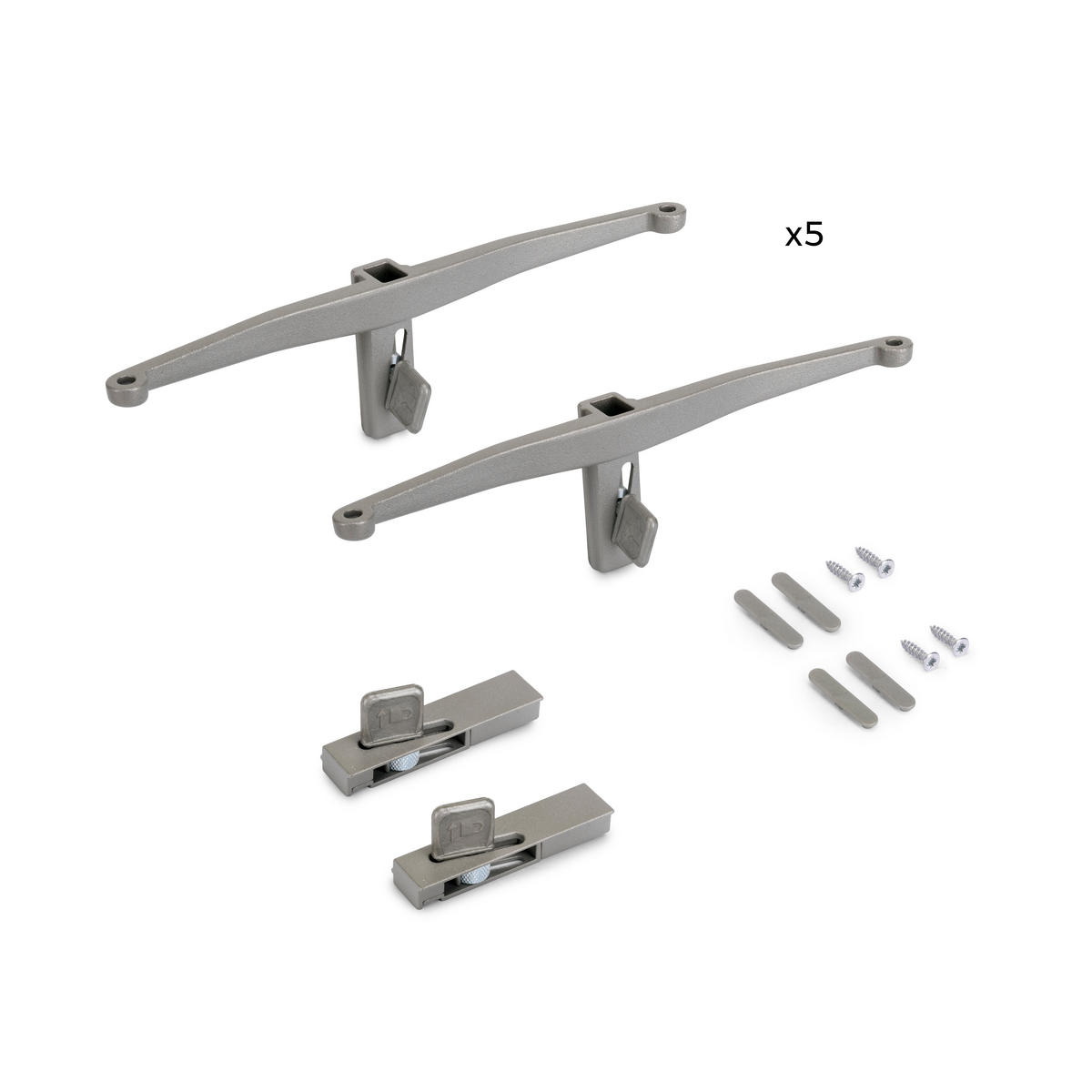 HOLZBÖDEN für die Struktur Zero, ohne Bretter, Zamak, Steingrau lackiert 5er-set - Grau, Kunststoff (4.1/12/20cm) - EMUCA