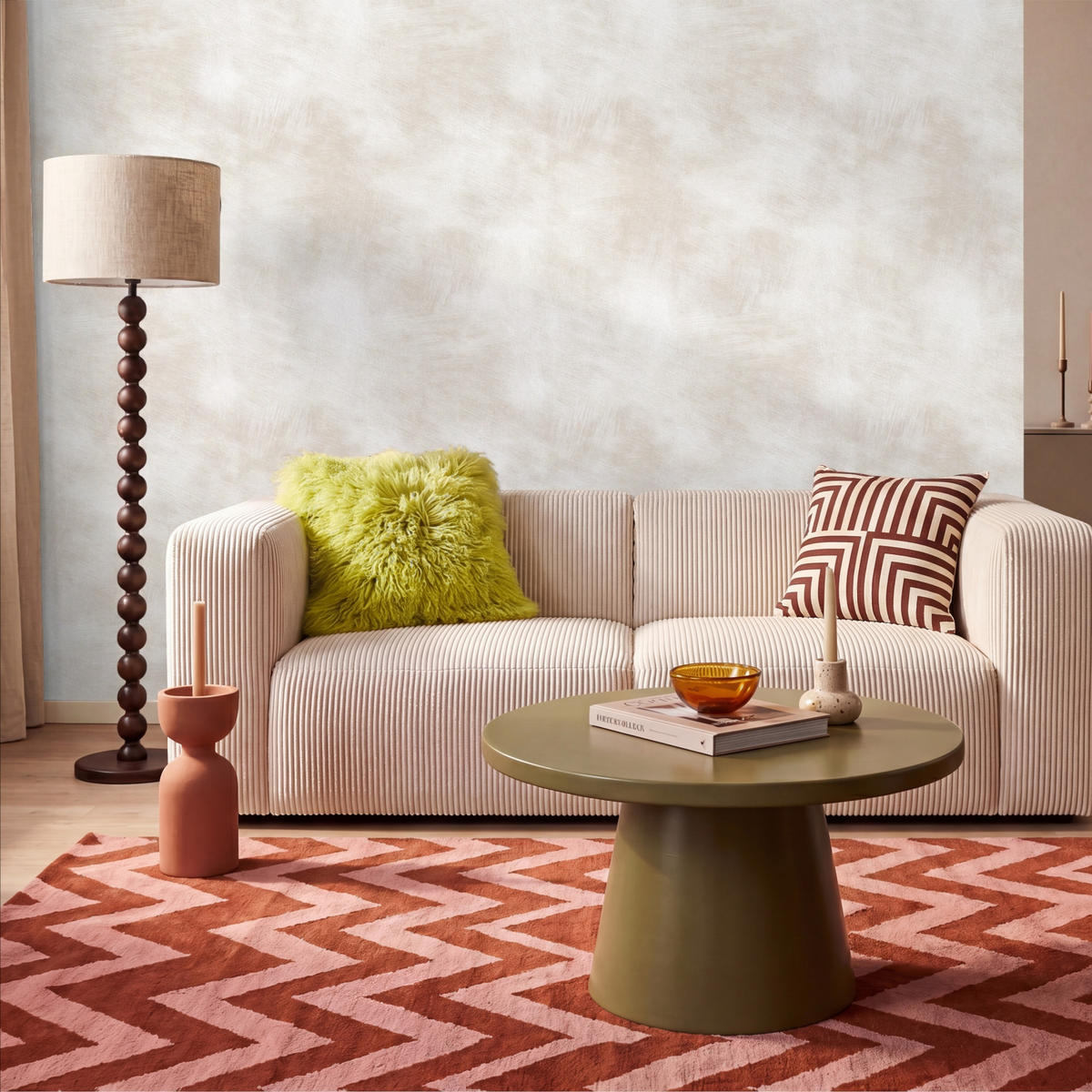 TAPETE - Dezent - Textur - Beige - 300x200 cm - Creme, Papier (300/200cm) - OnlyWow