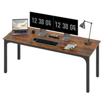 SCHREIBTISCH 200 cm im Industrie-Design mit Stahlrahmen - Braun, Holzwerkstoff (60/200/75cm) - Gisaae