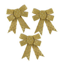 SCHLEIFE Santa Lila 3er Set Gold 9,5x9,5x12cm Kunststoff - Goldfarben, Kunststoff (9.5/12/9.5cm) - Mondex