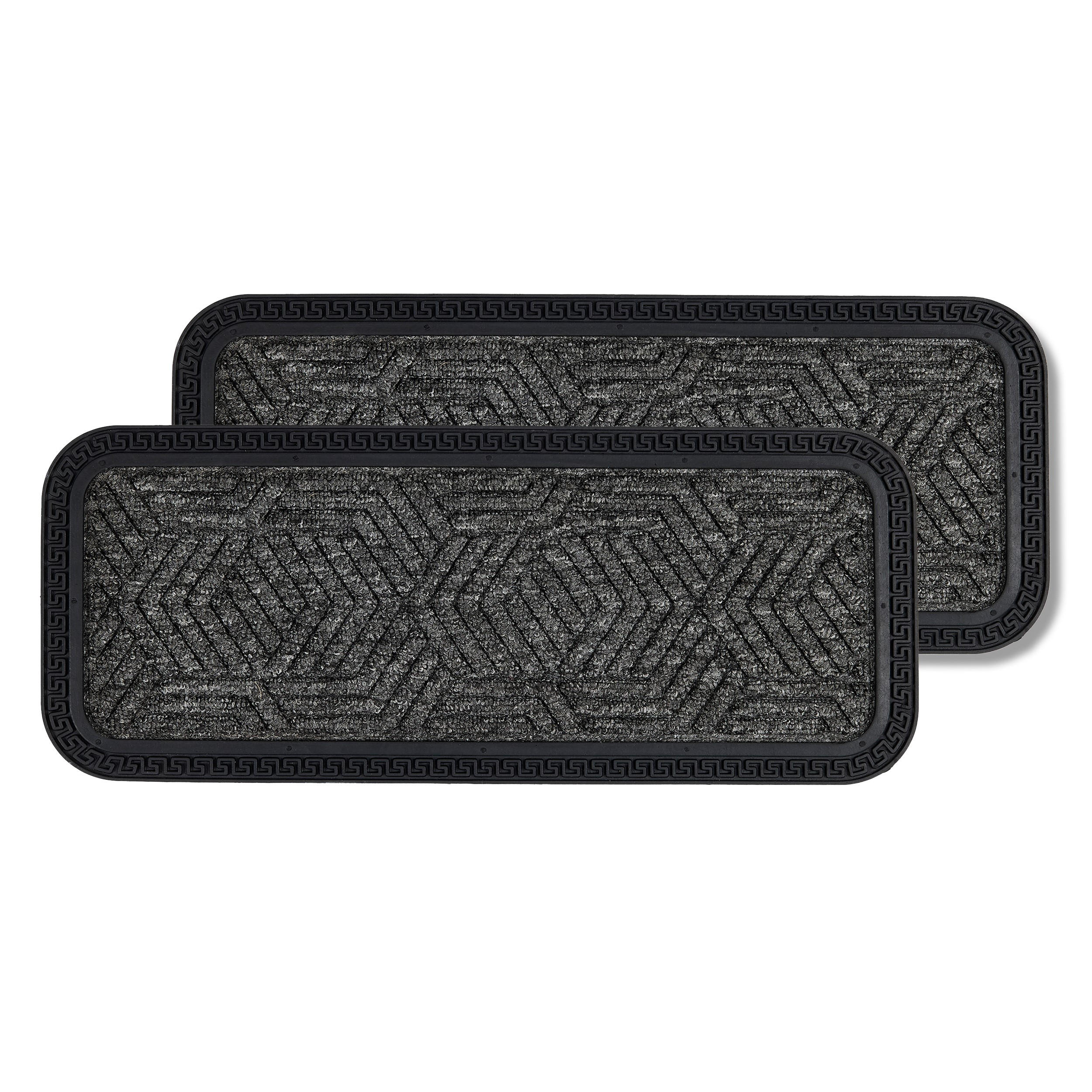 FUSSMATTE Außen BORDER STAR 2ER SET - Dunkelgrau, Textil (25/60cm) - Astra