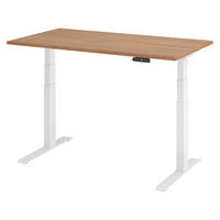 SCHREIBTISCH elektrisch XDKB 80/140/74 cm in Nussbaumfarben/Weiß - Nussbaumfarben/Weiß, Holzwerkstoff (80/140/74cm) - bümö