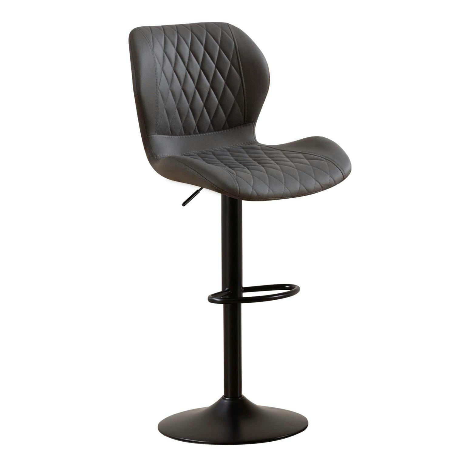 BARHOCKER mit Lehne, höhenverstellbar, dunkelgrau - Grau, Kunststoff (46.5/111/38cm)