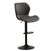 BARHOCKER mit Lehne, höhenverstellbar, dunkelgrau - Grau, Kunststoff (46.5/111/38cm)