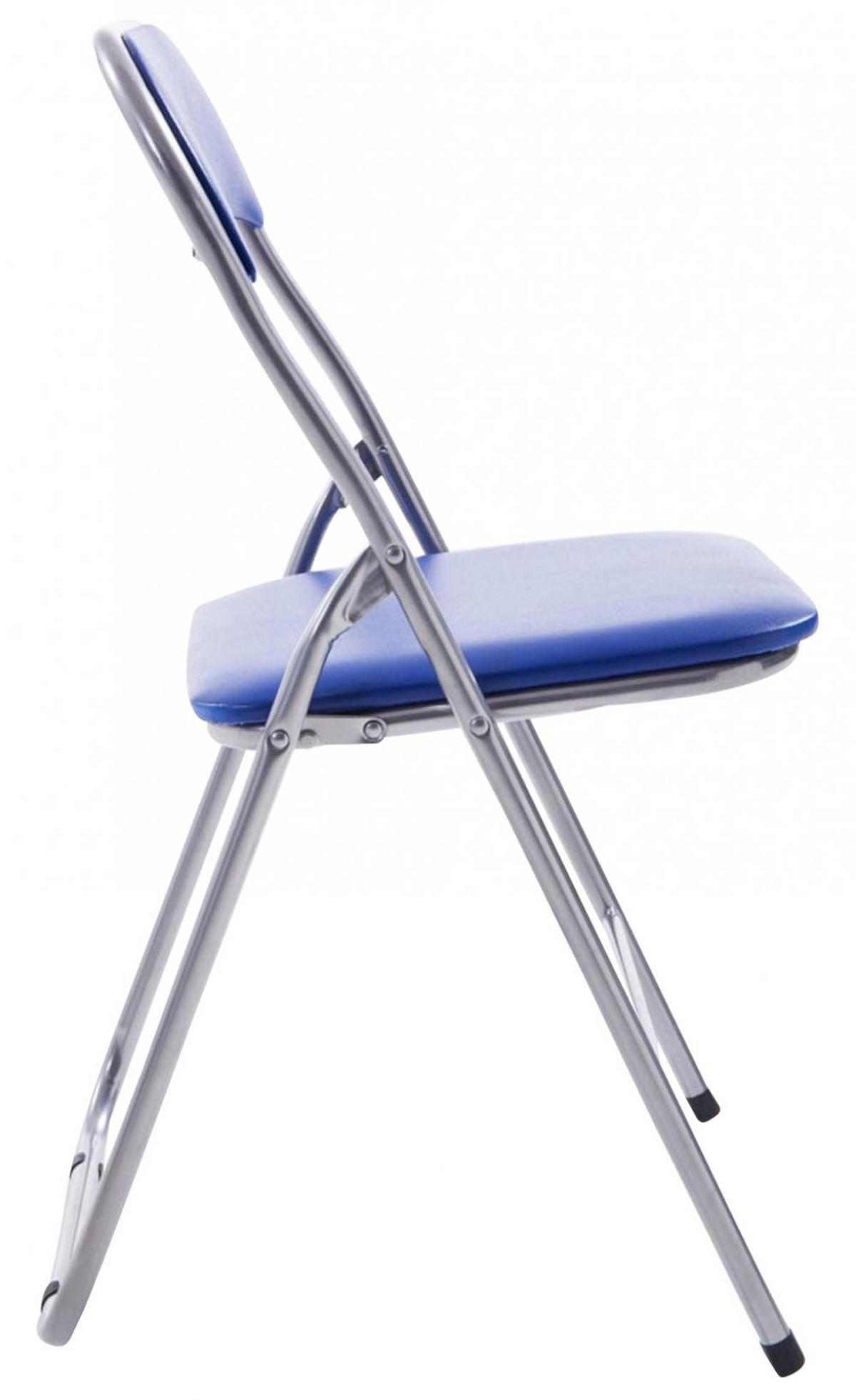 KLAPPSTUHL 2er Set Kunststoff blau/silber - Blau/Silberfarben, Kunststoff/Textil (45/78/45cm) - CLP