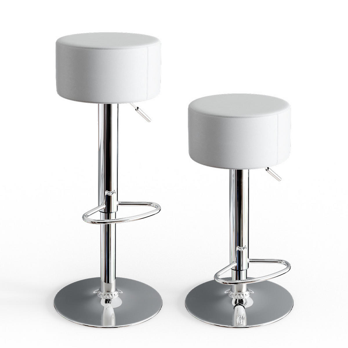 BARHOCKER 2ER SET Weiß 33 x 92 cm 2 Teilig - Weiß, Metall (33/92/33cm) - Vicco