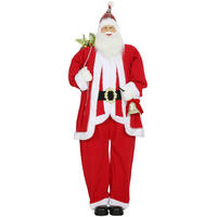 WEIHNACHTSMANN 1,6 m stehende Weihnachtsmann mit Geschenk- und Weihnachtsglock - Rot, Textil (45/160/55cm) - HOMCOM