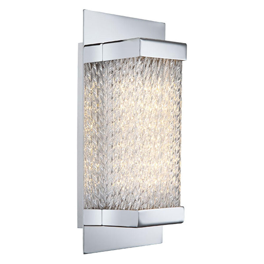 LED WANDLEUCHTE Metall Chrom Silber - Silberfarben, Glas (10/20/7.6cm) - Globo Lighting