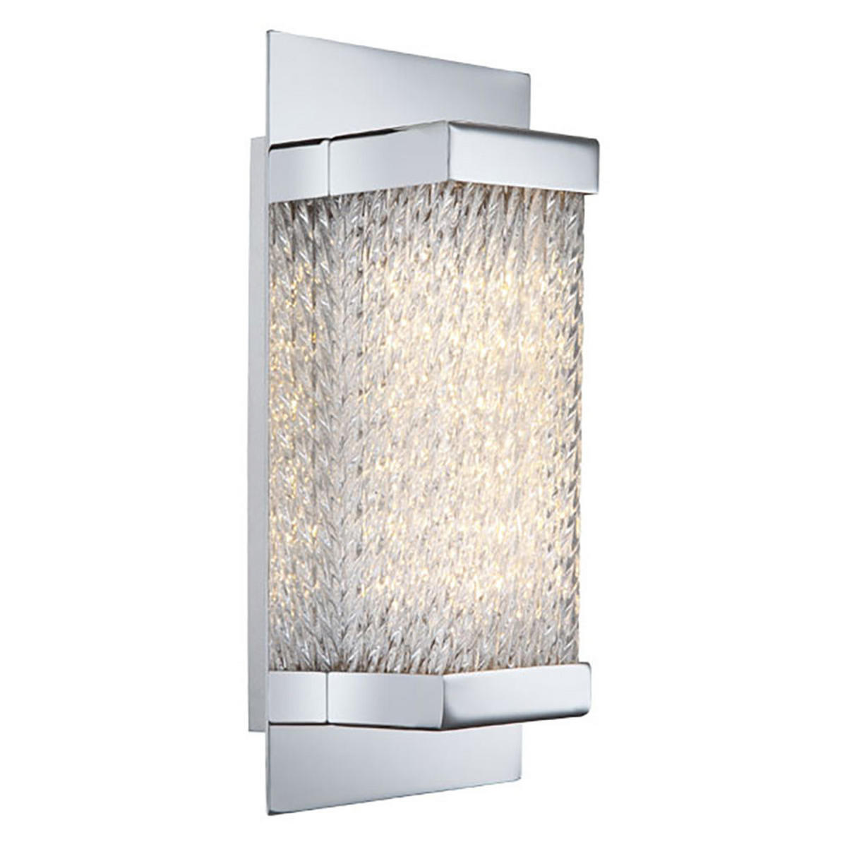 LED WANDLEUCHTE Metall Chrom Silber - Silberfarben, Glas (10/20/7.6cm) - Globo Lighting