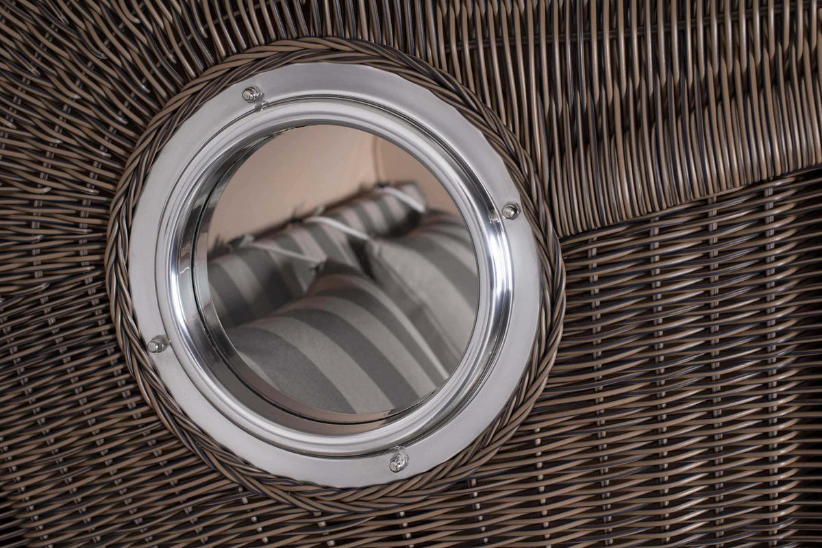 STRANDKORB XXL Düne Grande 2,5 Sitzer - Braun/Grau, Metall (142/170/95cm) - Mr. Deko