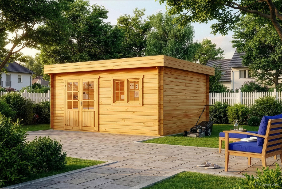 GARTENHAUS Holz Spree - Pinienfarben, Holz (520/228/420cm) - Alpholz