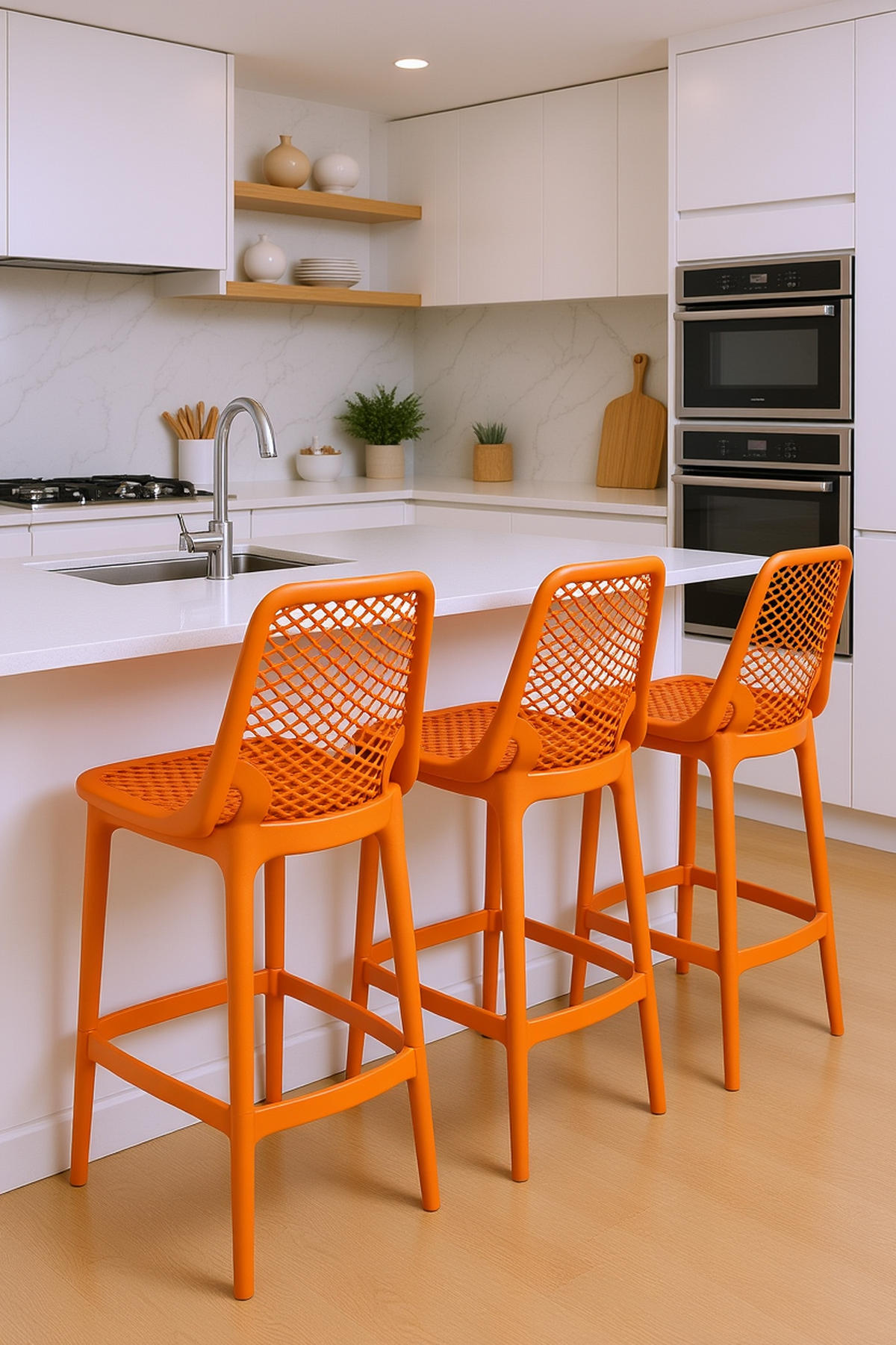 BARHOCKER 2er Set Aero orange - Orange, Kunststoff (45/105/53cm) - TPFLiving