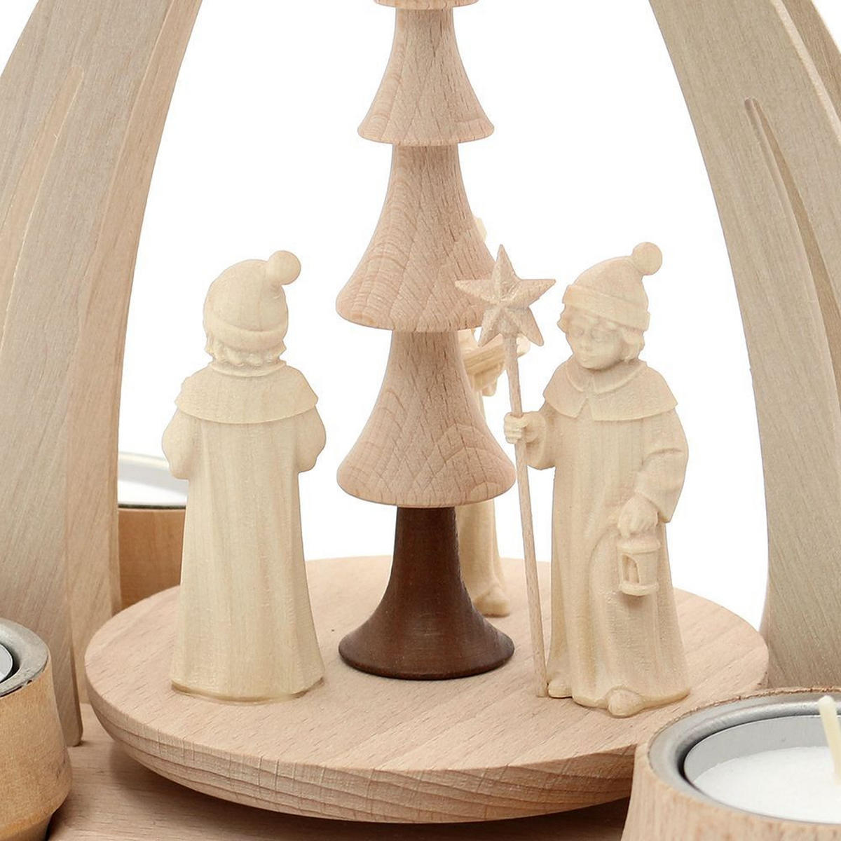 TISCH-PYRAMIDE Kurrendesänger Figuren a. Südtirol 14/18/24 cm - Multicolor, Holz (0.1/24/0.1cm) - Dekoteam24