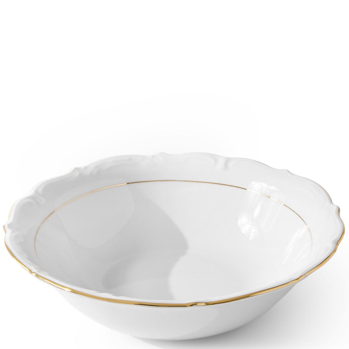 SALATSCHÜSSEL Chodziez MARIA TERESA Porzellan mit Goldrand, Weiß / Gold - Goldfarben/Weiß, Keramik (15cm) - KONSIMO®
