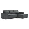 ECKSOFA mit Schlaffunktion Strukturstoff Stoff Grau - Schwarz/Grau, Kunststoff/Textil (290/185cm) - LaMiaSofa