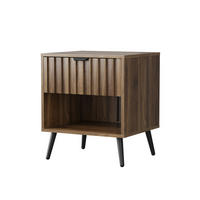 NACHTTISCH aus MDF 45x40x53 cm Walnuss mit Schublade und offenem Fach, modernes Design - Walnussfarben, Holzwerkstoff (45/53/40cm) - Modfu