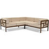 GARTENECKE Eden Beige, mit Braun Gestell - Beige/Braun, Holzwerkstoff (202/72/209cm) - Bettso