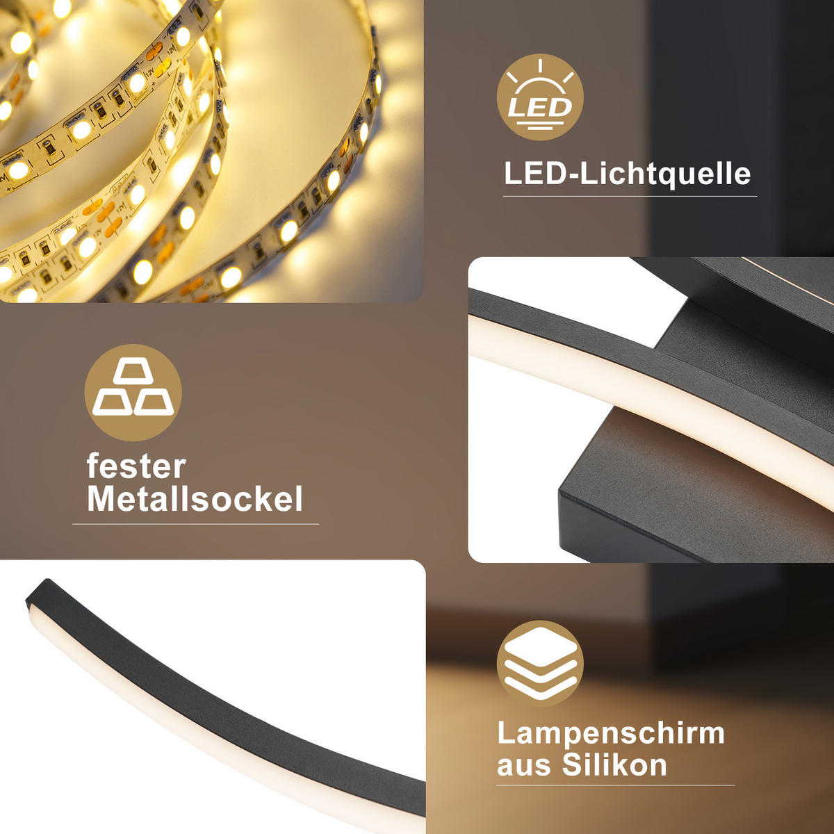 LED-WANDLEUCHTE Flammor 101.5/13.5/4.9 cm - Schwarz, Metall (13.5/4.9/101.5cm) - ZMH