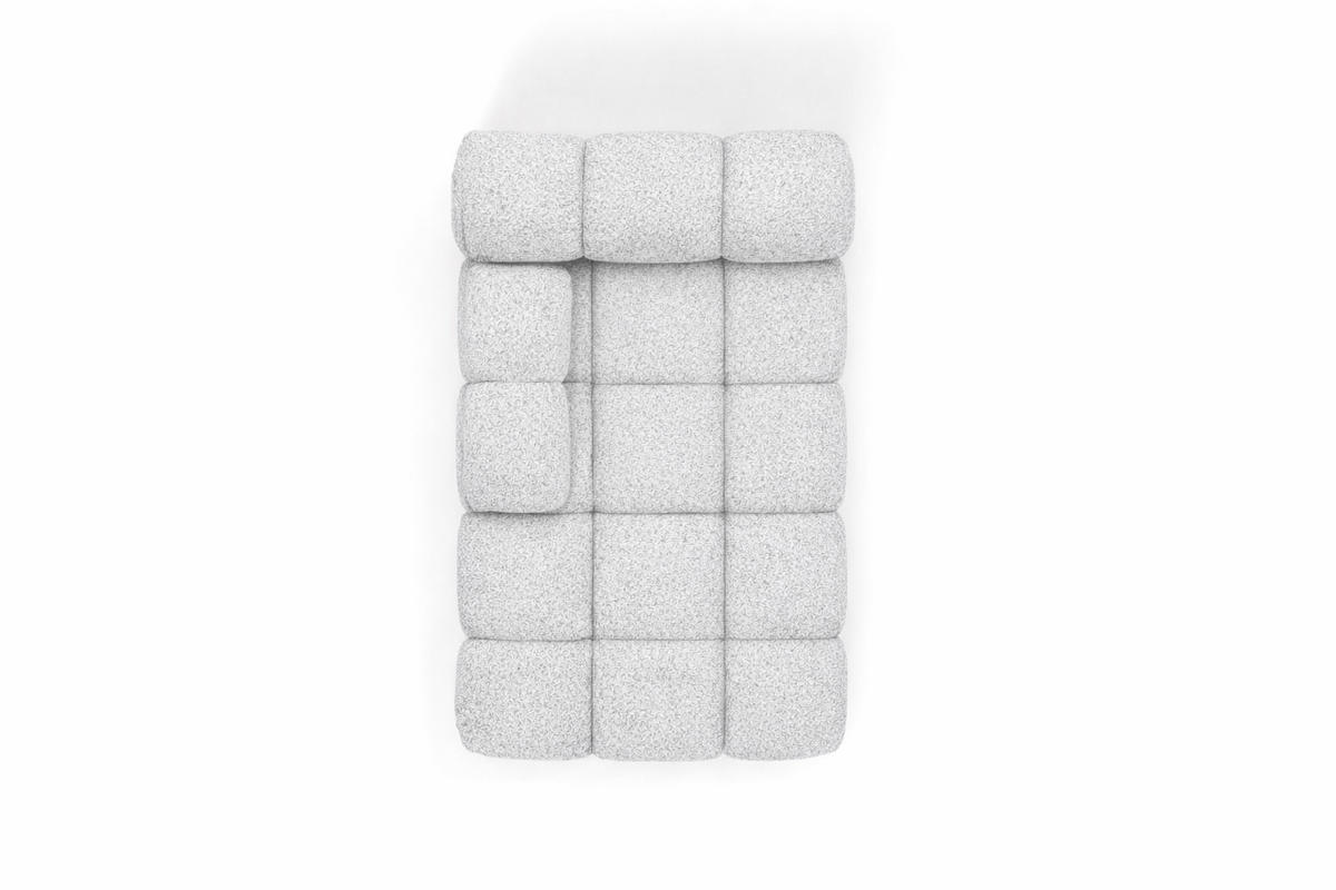 CHAISELONGUE Modular, Bouclé-Stoff Abriamo, Hellgrau, Links, Selia - Hellgrau, Holz (95/70/160cm) - Kaiser Möbel