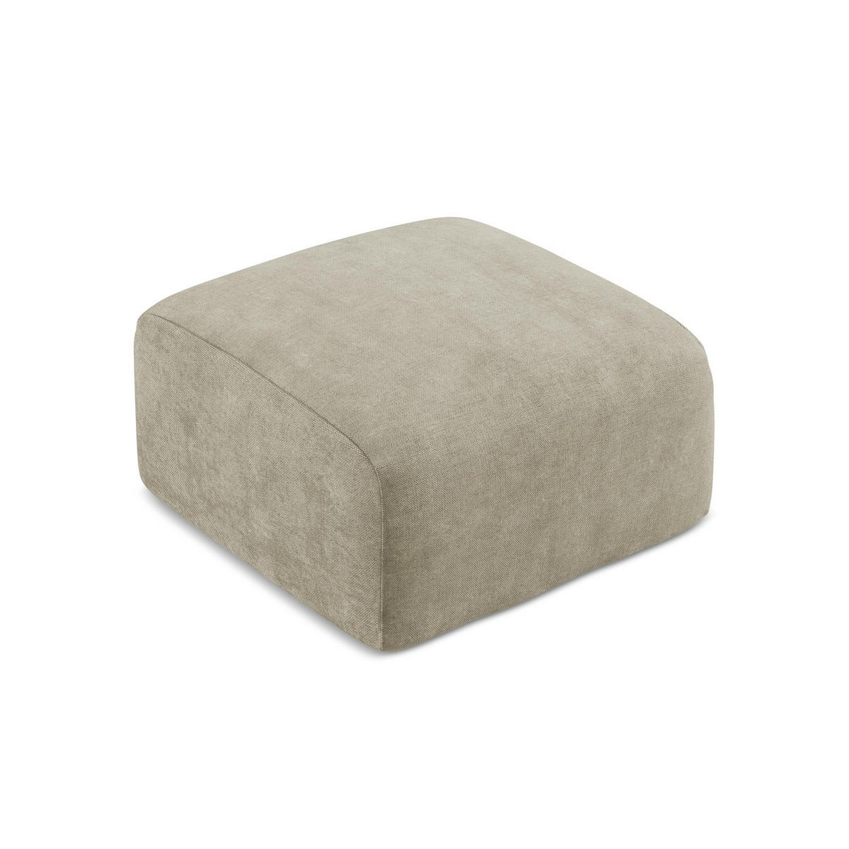 POUF Chenille Stoff Beige - Beige/Schwarz, Holzwerkstoff/Kunststoff (65/40/65cm) - LaMiaSofa