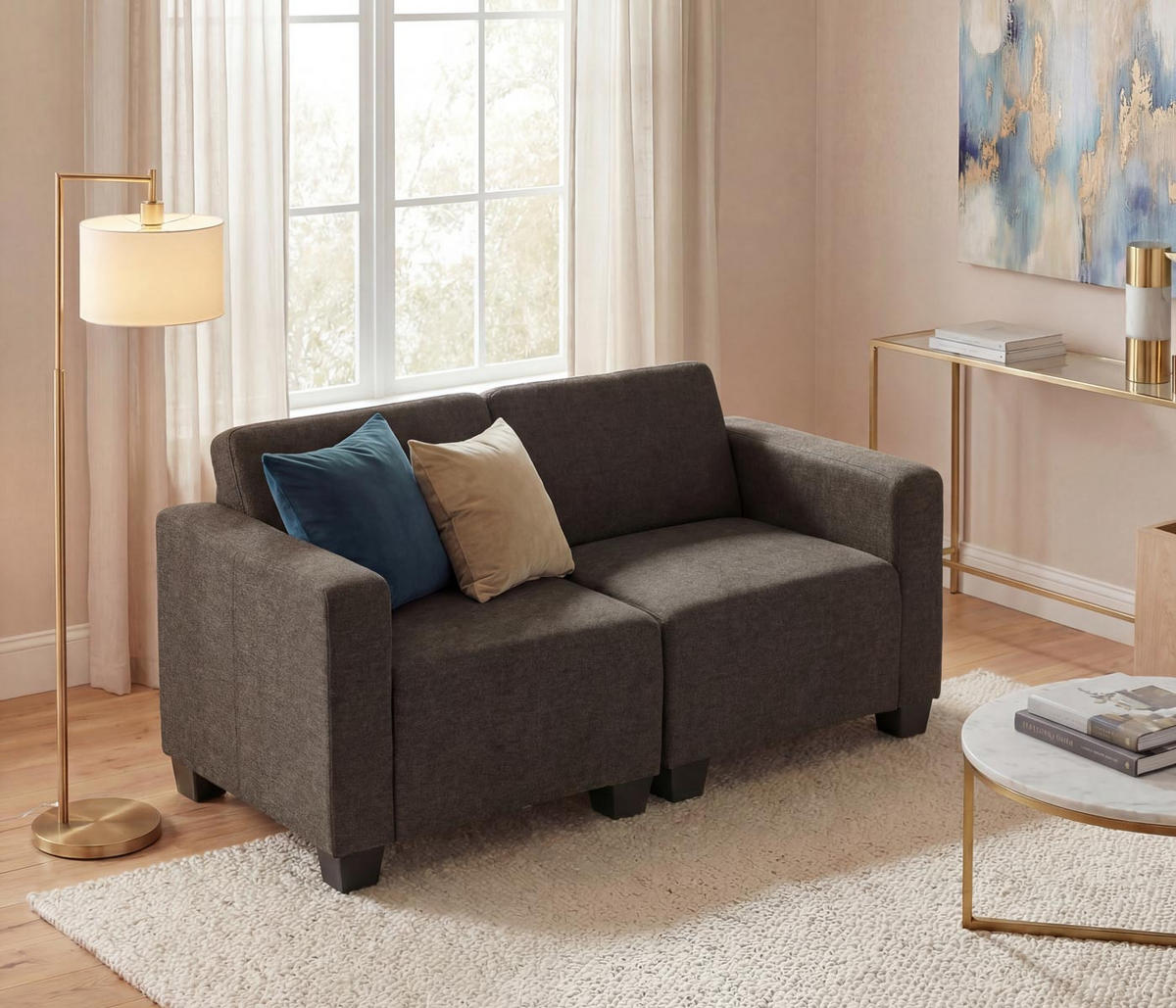 MODULAR 2-SITZER SOFA Braun - Braun, Textil (136/76/72cm) - MCW