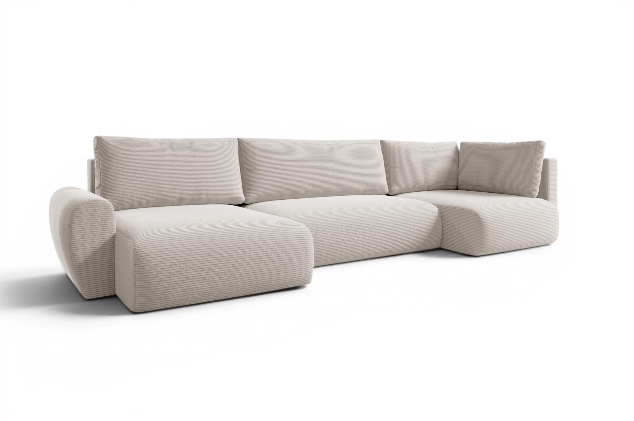 WOHNLANDSCHAFT Galan Mit Schlaffunktion - Weiß, Holzwerkstoff/Textil (385/70/153cm) - Fun Möbel