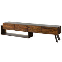 LOWBOARD Akazie / Altholz 240x40x50 braun lackiert SEVILLA #16 - Braun, Holz (240/50/40cm) - Massivmoebel24