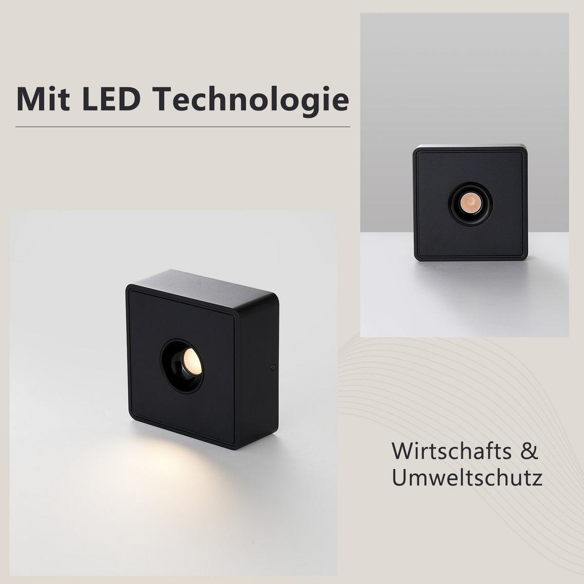 LED-DECKENSTRAHLER Eldridge 132/132/55cm - Schwarz, Metall (132/132/55cm) - Nettlife