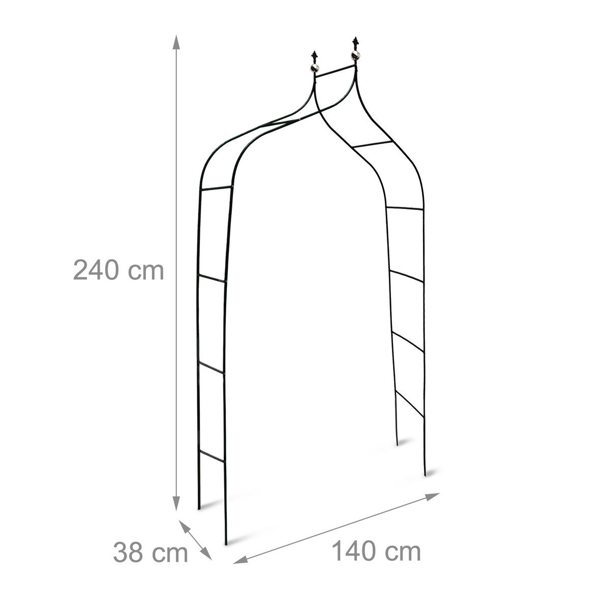 RANKBOGEN - Dunkelgrün, Metall (140/240/38cm) - Relaxdays