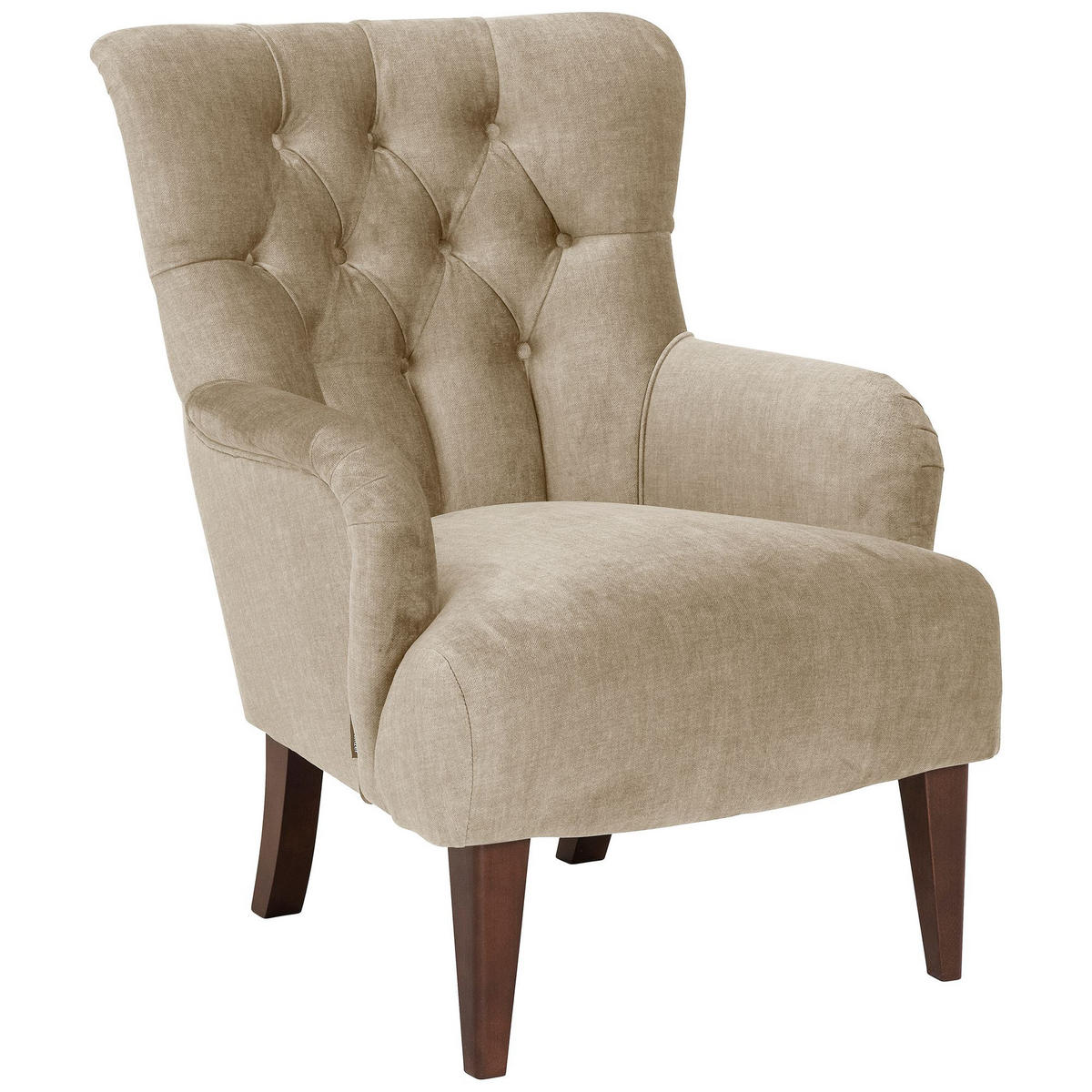 POLSTERSESSEL Kaiya Samtvelours beige - Beige, Kunststoff (71/97/82cm) - 58aufmkessel