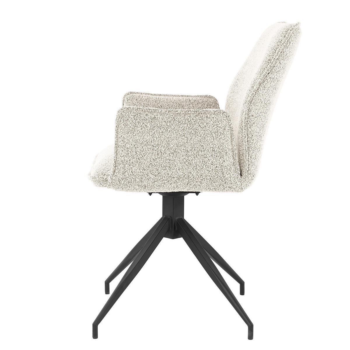 DREHBARER ARMLEHNENSTUHL - Hellgrau, Textil/Metall (58/90/60cm) - home24