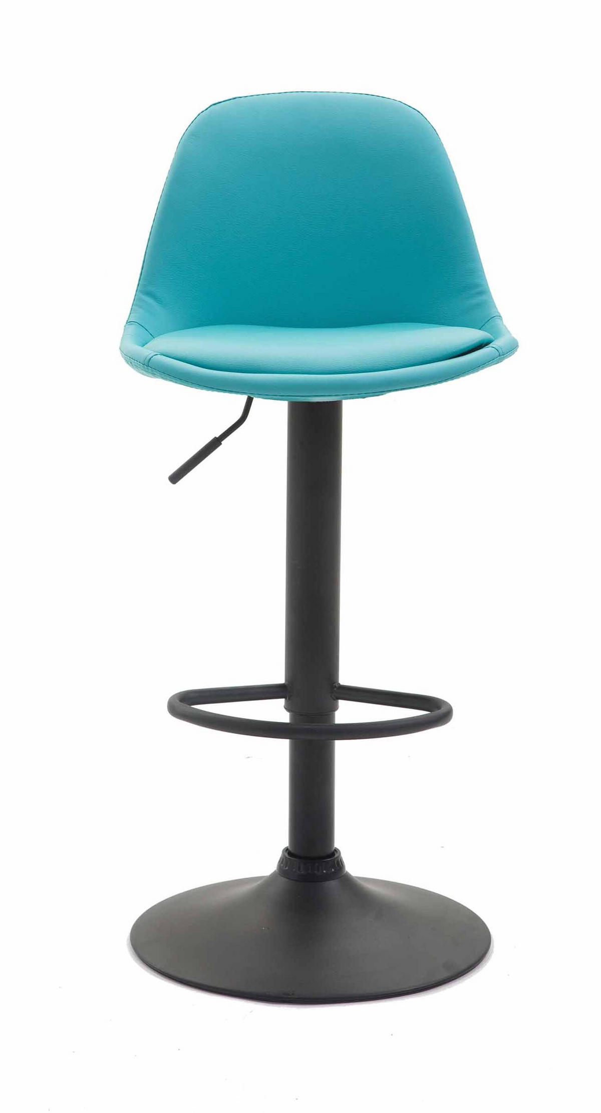 BARHOCKER Kilian, Gestell schwarz, Vollgepolstert Kunstleder Blau - Blau/Schwarz, Kunststoff/Textil (39/100/43cm) - TPFLiving