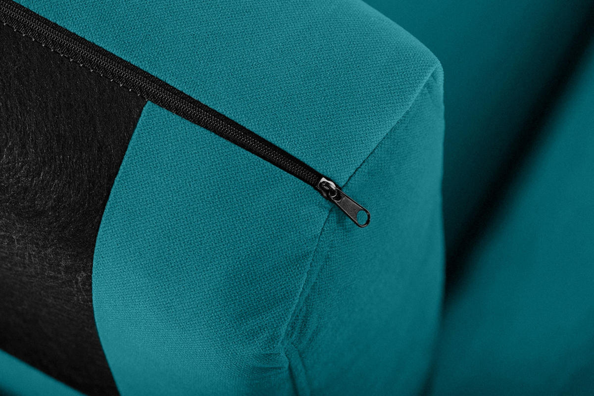 3-SITZER-SOFA TAGIO mit Armlehnen, Türkisblau - Türkis/Braun, Buchenholz/Textil (88/80/190cm) - KONSIMO®