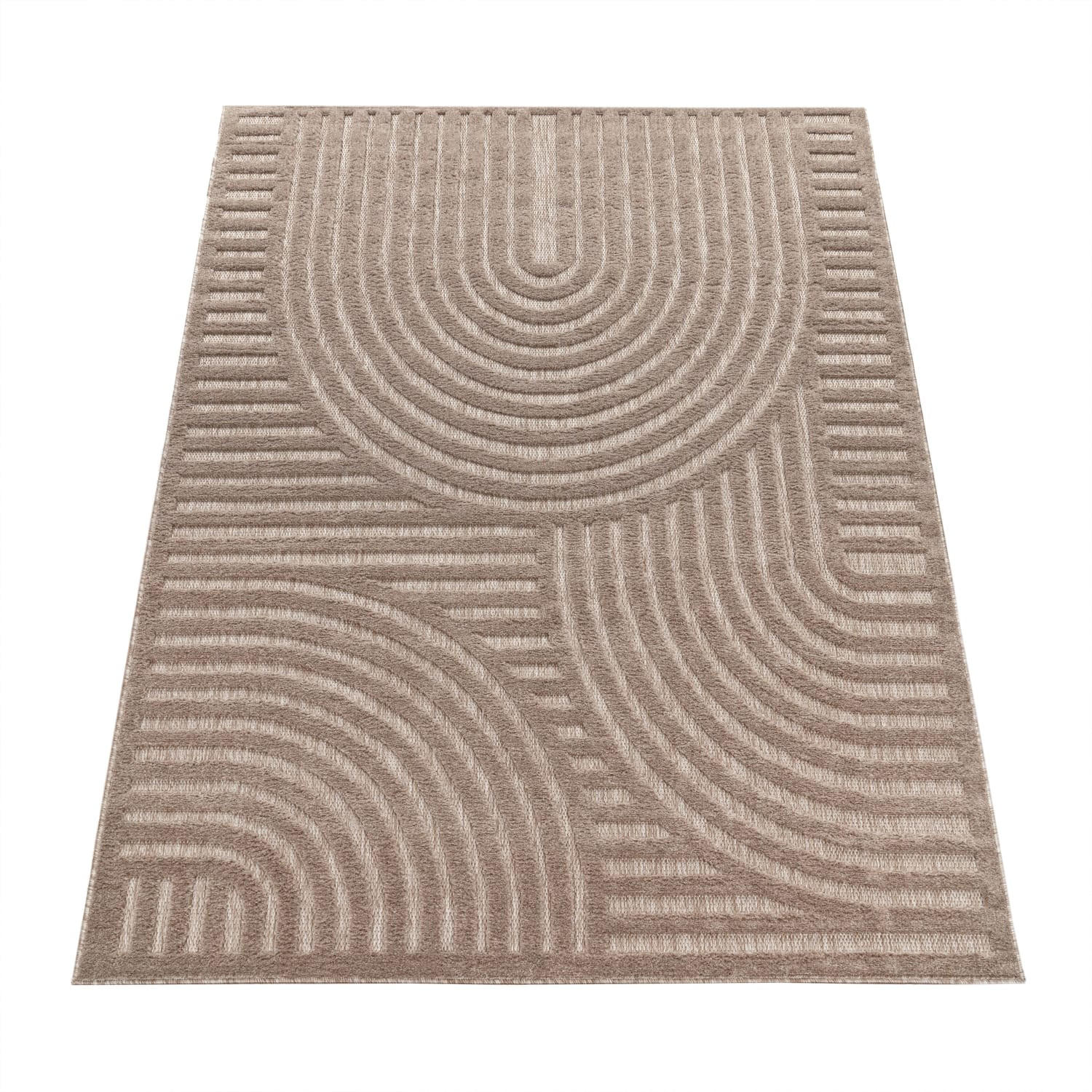 TEPPICH Kurzflor Struktur Wohnzimmer schmutzabweisend Beige Läufer 80x150 - Beige, Textil (80/150cm) - KADIMA DESIGN