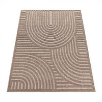 TEPPICH Kurzflor Struktur Wohnzimmer schmutzabweisend Beige Läufer 80x150 - Beige, Textil (80/150cm) - KADIMA DESIGN