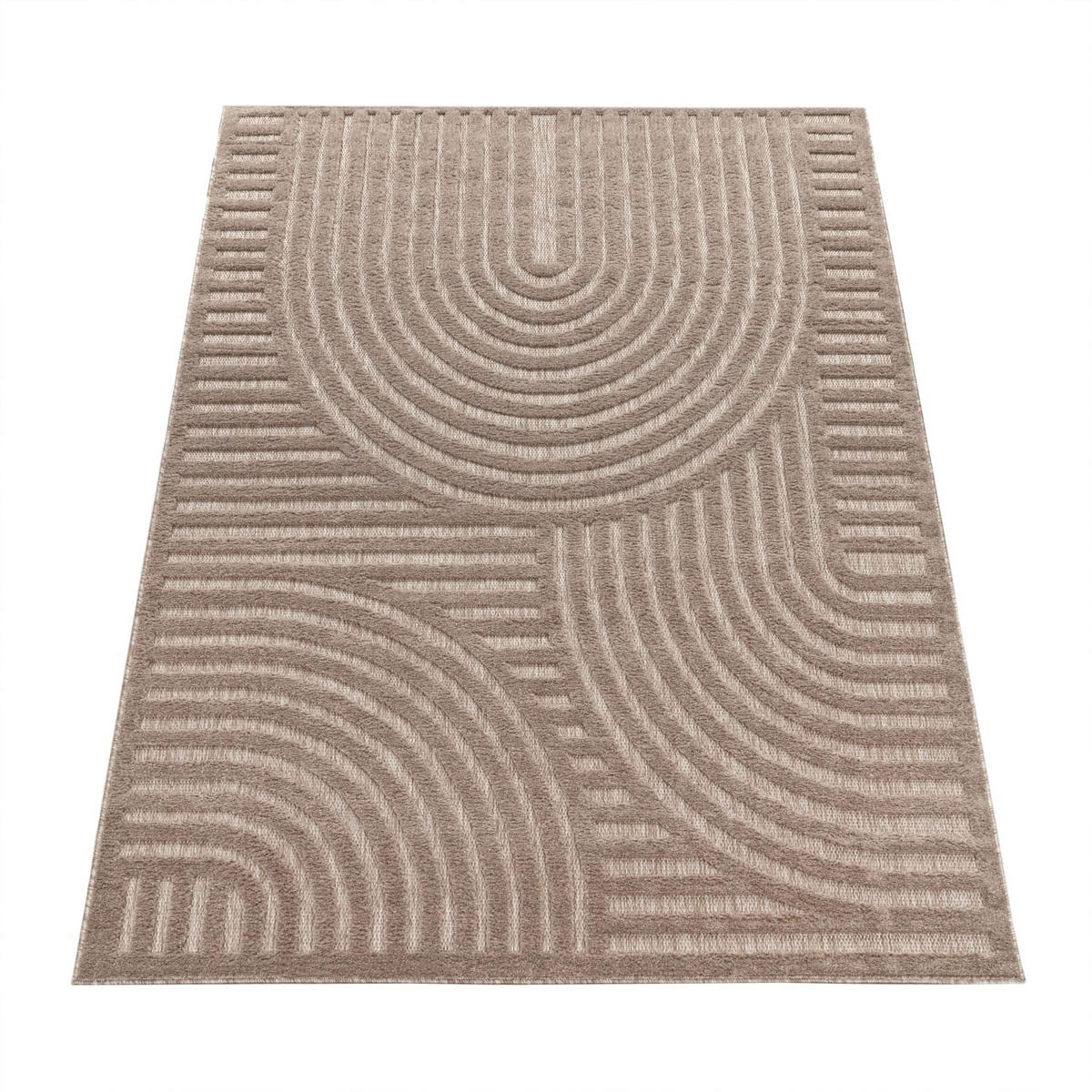 TEPPICH Kurzflor Struktur Wohnzimmer schmutzabweisend Beige Läufer 80x150 - Beige, Textil (80/150cm) - KADIMA DESIGN