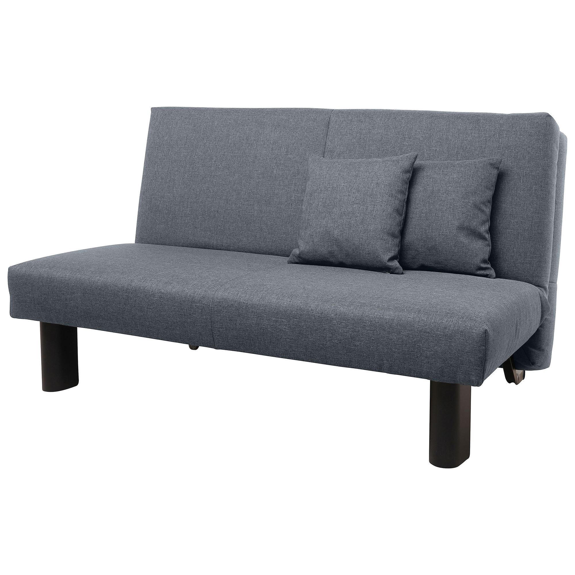 FALTSOFA Kalomira Bezug Flachgewebe Metall schwarz / denim - Blaugrau, Kunststoff (145/84/100cm) - 58aufmkessel