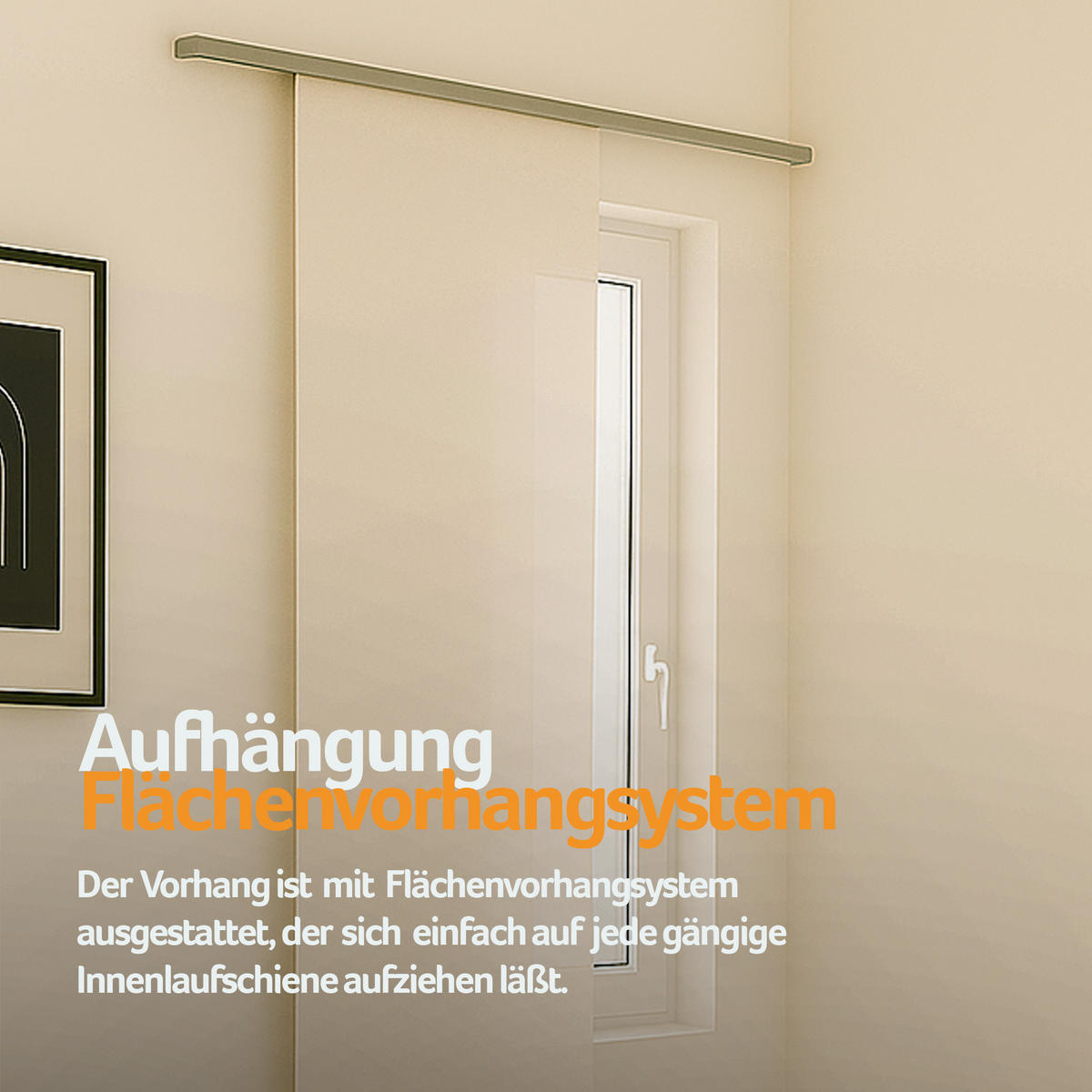 FLÄCHENVORHANG blickdicht 60x245 cm Weiß mit Technik - Weiß, Textil (60/245cm)