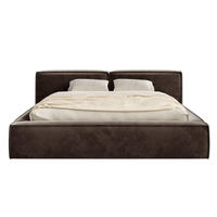 POLSTERBETT Tilves Low Braun 200x200 cm - Schwarz/Braun, Kunststoff/Textil (200/200cm) - Selsey