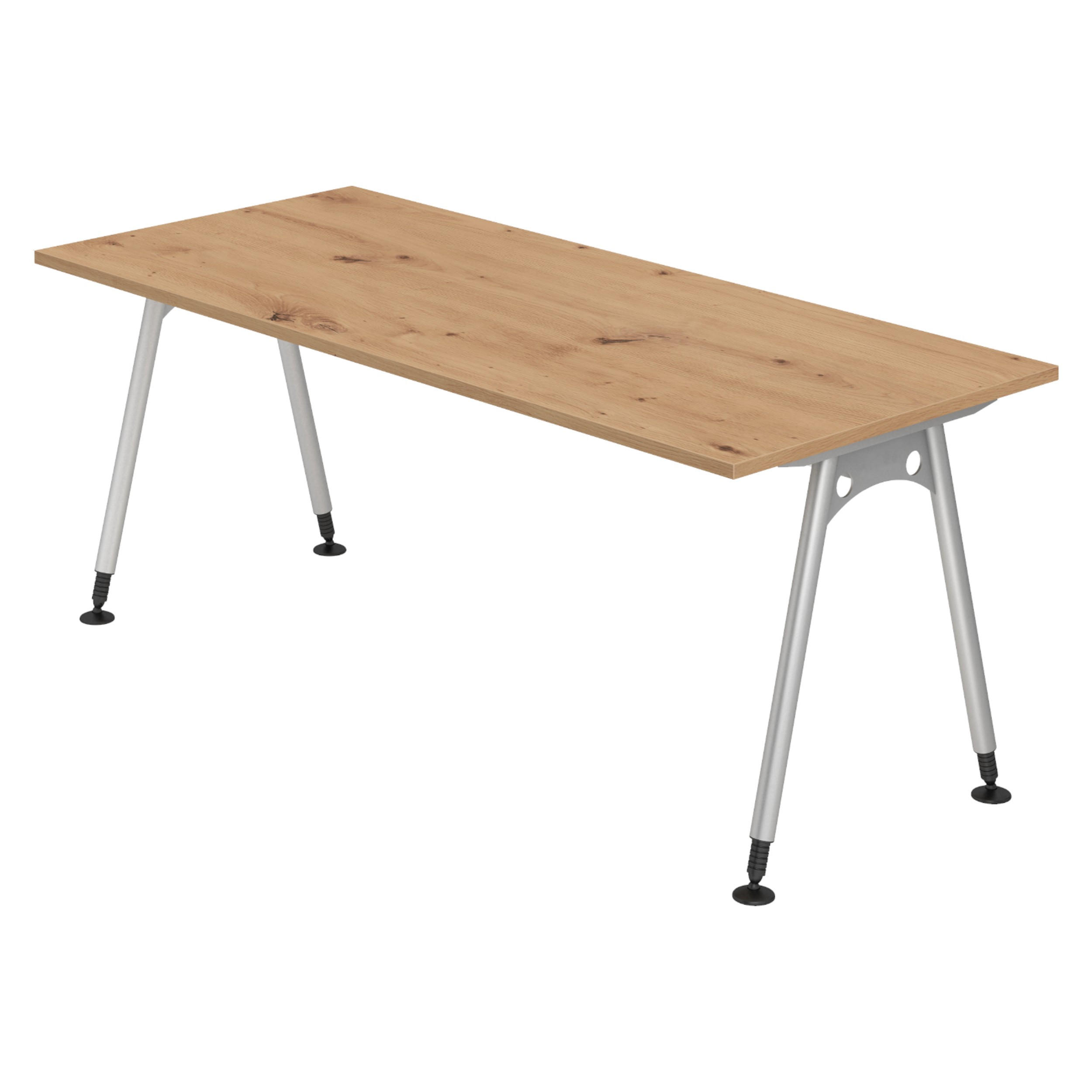 SCHREIBTISCH Serie-A 80/180/72 cm in Wildeiche - Wildeiche, Holzwerkstoff (80/180/72cm) - bümö