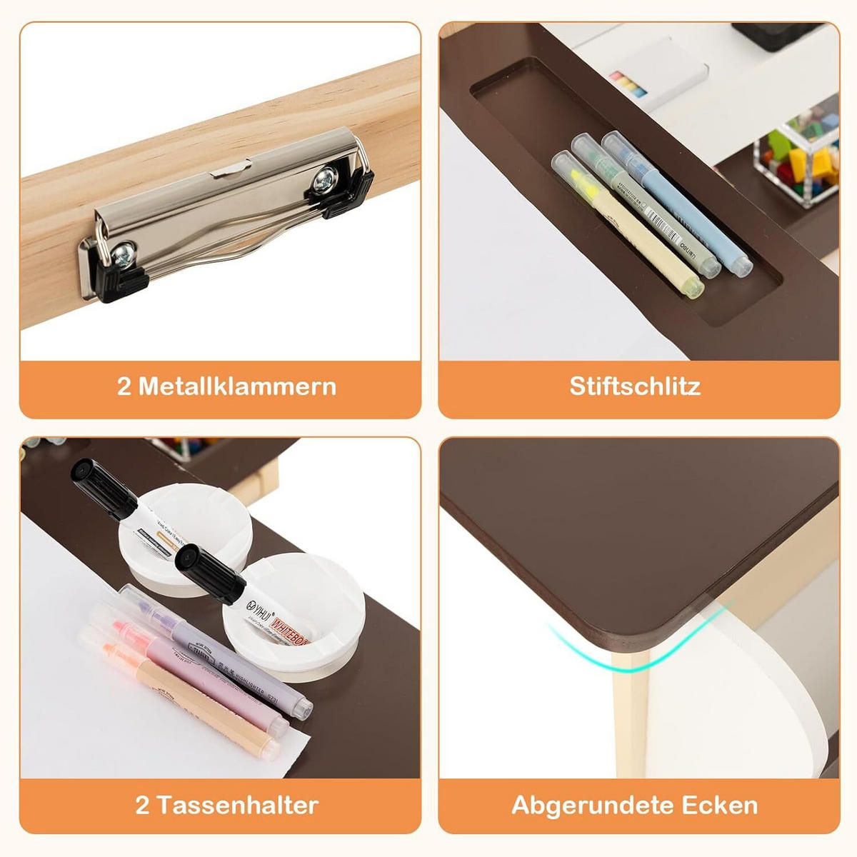 STAFFELEI 100cm Kaffee - Braun, Holz (81/100/114cm) - COSTWAY