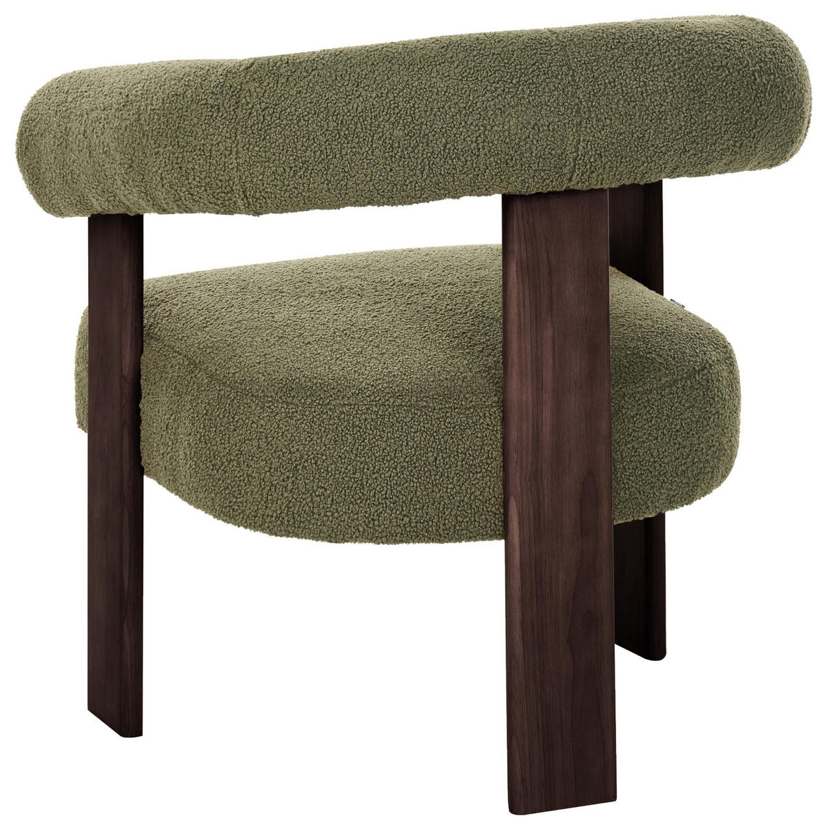 SESSEL Bouclé Grün/Dunkelbraun Ilbro - Braun/Grün, Textil (77/76/68cm) - Beliani