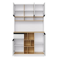 BUFFET 105/45/185 cm Weiß mit 1 Schubladen, offener Stauraum, Kippschutz - Weiß, Holz (105/185/45cm) - Oxeza