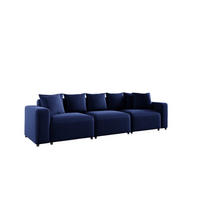 SOFA Megan 3-sitzer In Salvador - Dunkelblau, Holzwerkstoff/Textil (327/75/98cm) - Fun Möbel