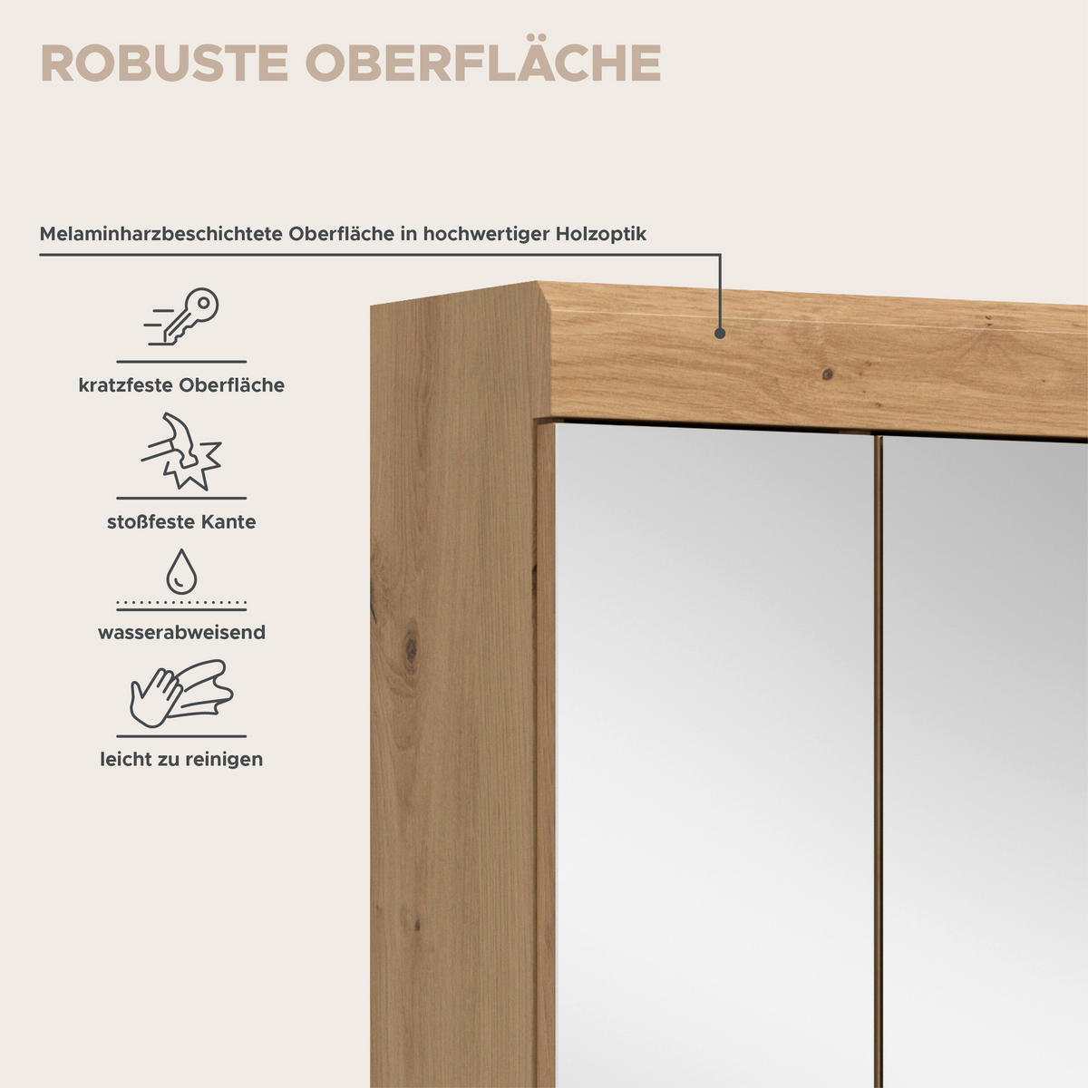 SPIEGELSCHRANK SCOUT (B/H/T: ca. 60/79/18 cm) in Artisan Eiche Nachbildung/Spiegelglas - Eiche Artisan, Holz (60/79/18cm)